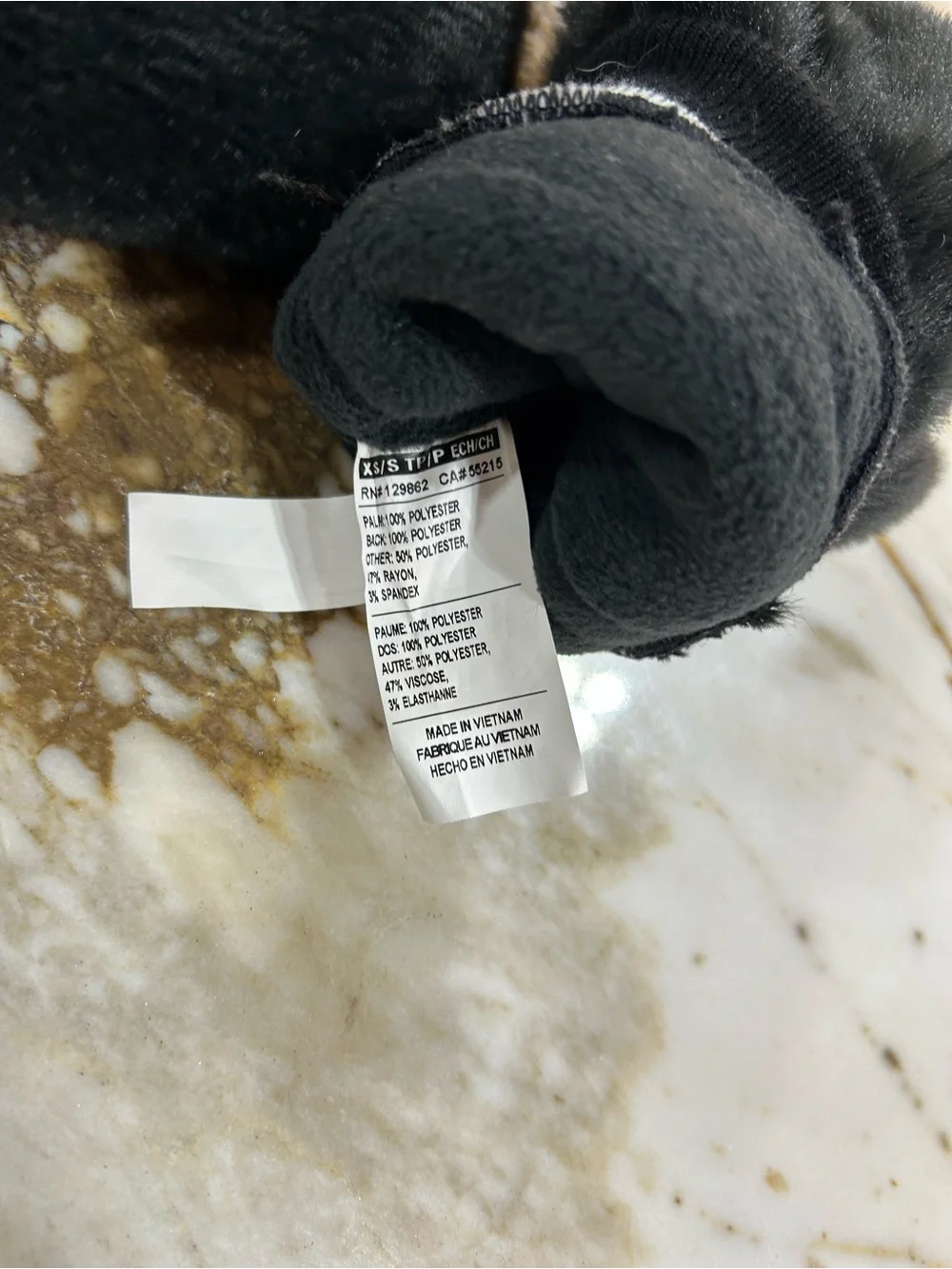 NWOT Nike Black Faux Fur Mittens -XS/S